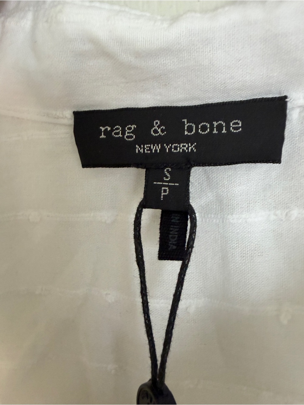 NWT rag & bone White Marin Long-Sleeve Combo Shirt-S- MSRP $278 - Picture 6 of 16